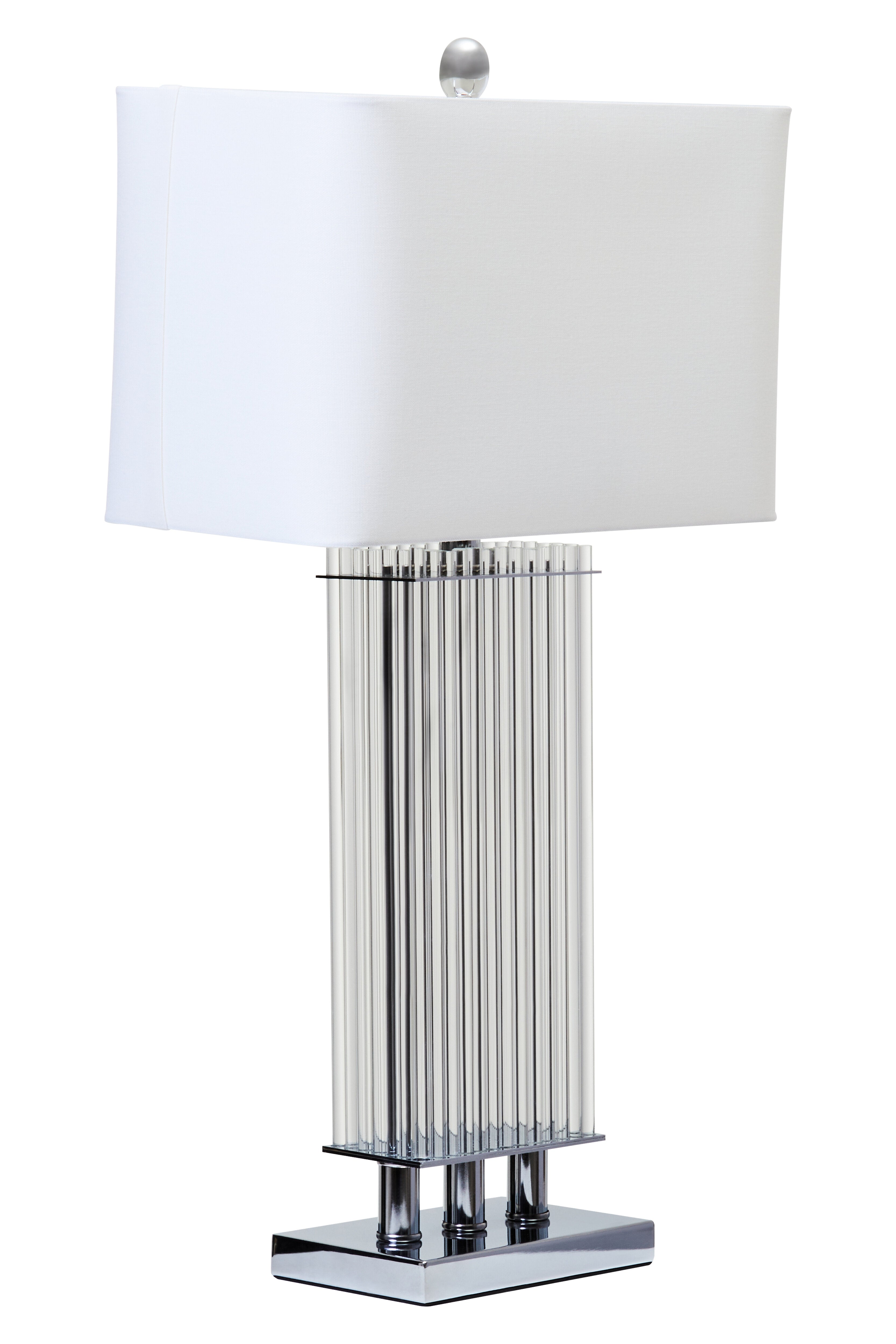 Allegra Clear Glass Table Lamp With Matte Silver Base